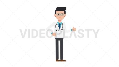 White Male Doctor Approve Stock Animation
