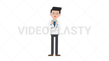 White Male Doctor Clapping Stock Animation