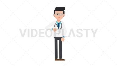 White Male Doctor Disapprove Stock Animation