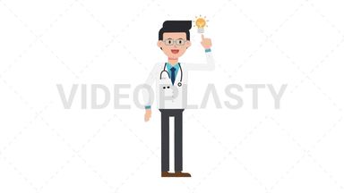 White Male Doctor Idea Stock Animation