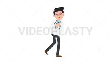 White Male Doctor In Love Stock Animation