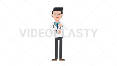 White Male Doctor Laughing Stock Animation