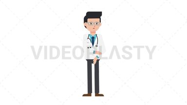 White Male Doctor Sad Stock Animation
