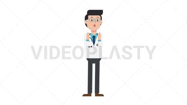 White Male Doctor Surprised Stock Animation