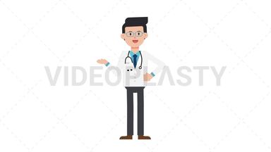 White Male Doctor Talking Stock Animation
