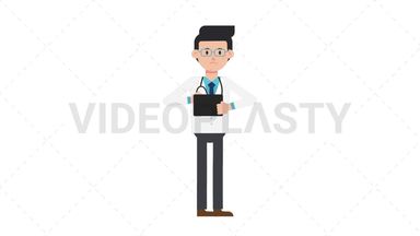 White Male Doctor Using Tablet Sad Stock Animation