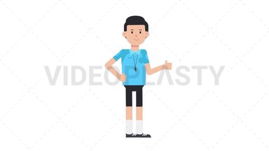 White Male EU Referee Approve Stock Animation