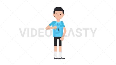 White Male EU Referee Disapprove Stock Animation