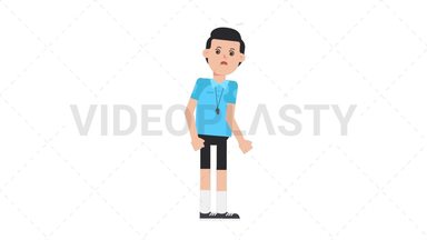 White Male EU Referee Dizzy Stock Animation