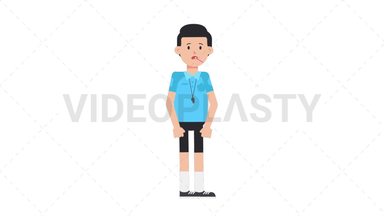 White Male EU Referee Fever Stock Animation