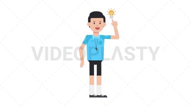 White Male EU Referee Idea Stock Animation