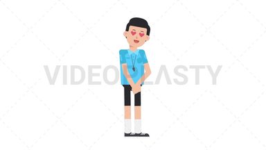 White Male EU Referee In Love Stock Animation