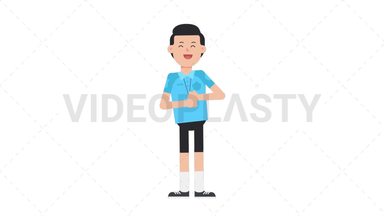 White Male EU Referee Laughing Stock Animation