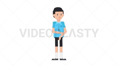 White Male EU Referee Sad Stock Animation