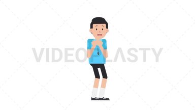 White Male EU Referee Scared Stock Animation
