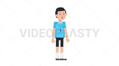 White Male EU Referee Sleepy Stock Animation