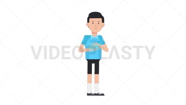 White Male EU Referee Washing Hands Stock Animation