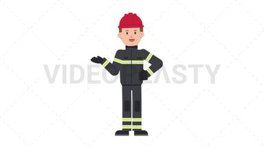 White Male Firefighter Talking Stock Animation