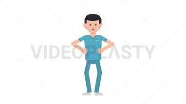 White Male Nurse Angry Stock Animation