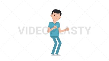 White Male Nurse Dancing Stock Animation