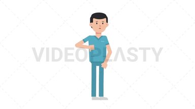 White Male Nurse Disapprove Stock Animation