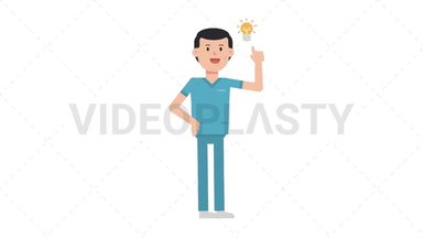 White Male Nurse Idea Stock Animation