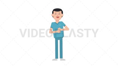 White Male Nurse Laughing Stock Animation