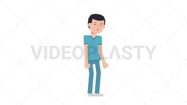 White Male Nurse Sleepy Stock Animation