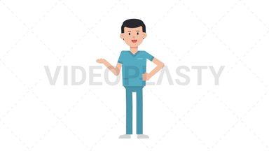 White Male Nurse Talking Stock Animation