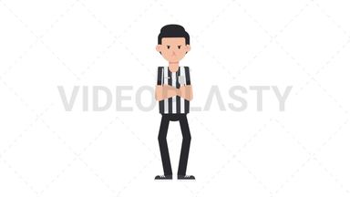 White Male US Referee Angry Stock Animation
