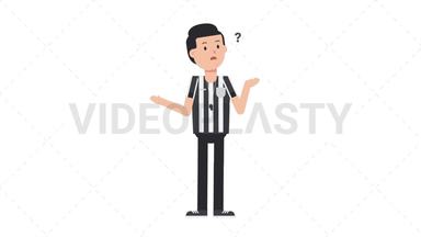 White Male US Referee Confused Stock Animation