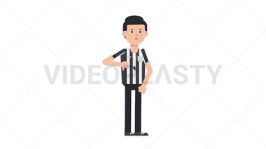 White Male US Referee Disapprove Stock Animation