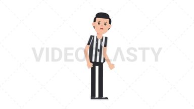 White Male US Referee Dizzy Stock Animation