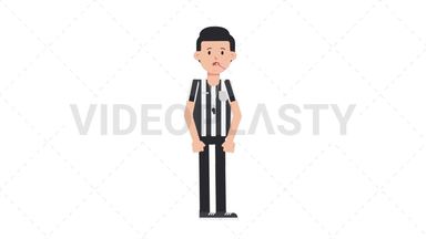 White Male US Referee Fever Stock Animation