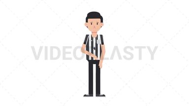 White Male US Referee Sad Stock Animation