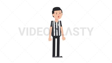 White Male US Referee Sleepy Stock Animation