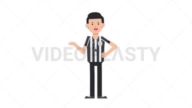 White Male US Referee Talking Stock Animation