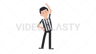 White Male US Referee Warmup Exercise Stock Animation