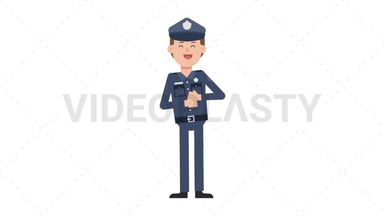 White Policeman Laughing Stock Animation