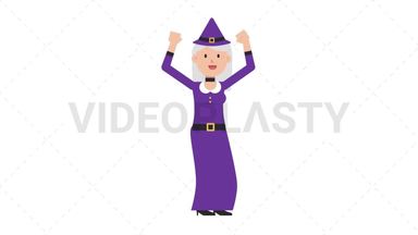 White Witch Cheer Stock Animation
