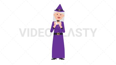 White Witch Clapping Stock Animation