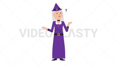 White Witch Confused Stock Animation