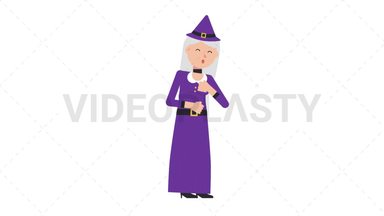 White Witch Coughing Stock Animation