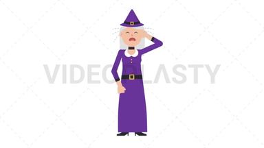 White Witch Crying Stock Animation
