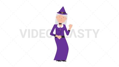 White Witch Dancing Stock Animation