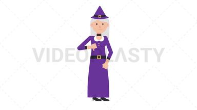 White Witch Disapprove Stock Animation