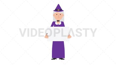 White Witch Holding Poster Stock Animation