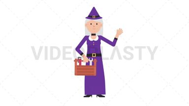 White Witch Holding Toolbox Stock Animation
