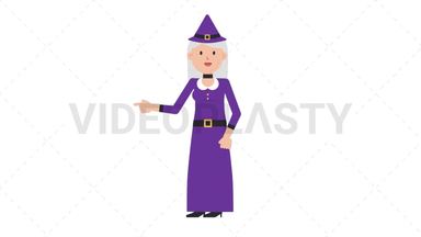 White Witch Pointing Left Stock Animation
