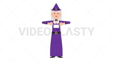 White Witch Putting on Face Mask Stock Animation